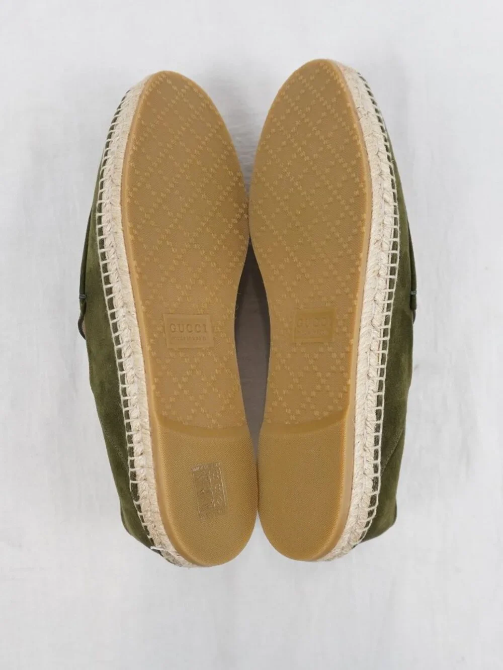Gucci Suede Horsebit Espadrilles Flats In Lucious Green - Women's US Size 9